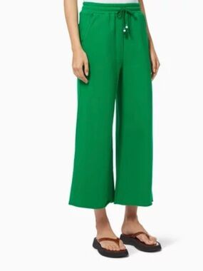 STAUD Wide-Leg Drawstring Pants in Bright Green